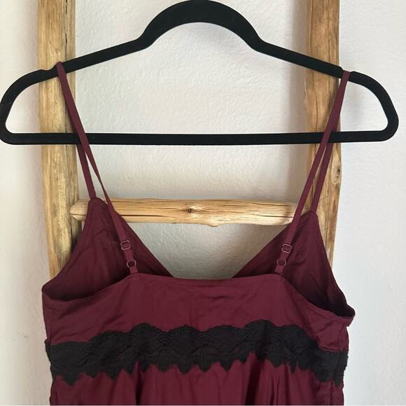 Urban Outfitters Maroon Lace Button Up Baby Doll Dress - Picture 5 of 9